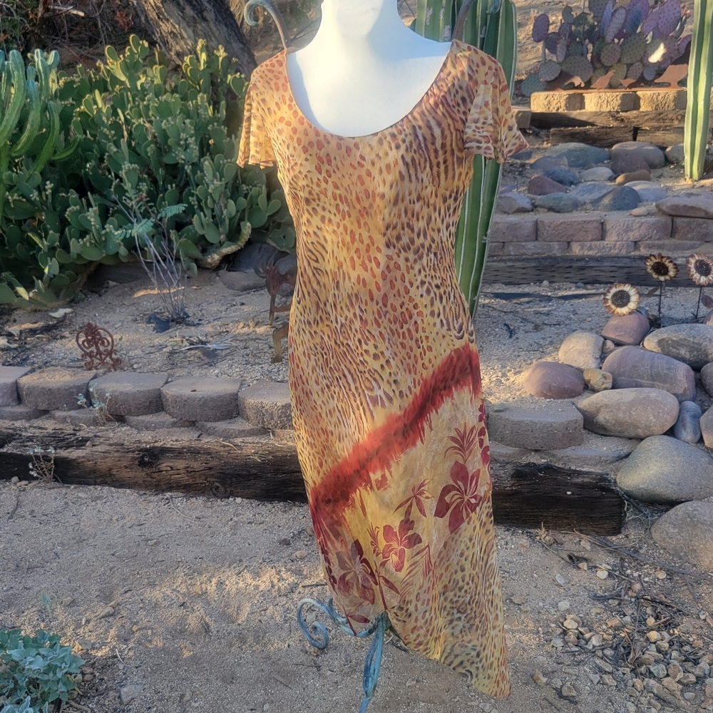 🐆Flowing Layered Whimsical 🐆Leopard Print Dress 🐆